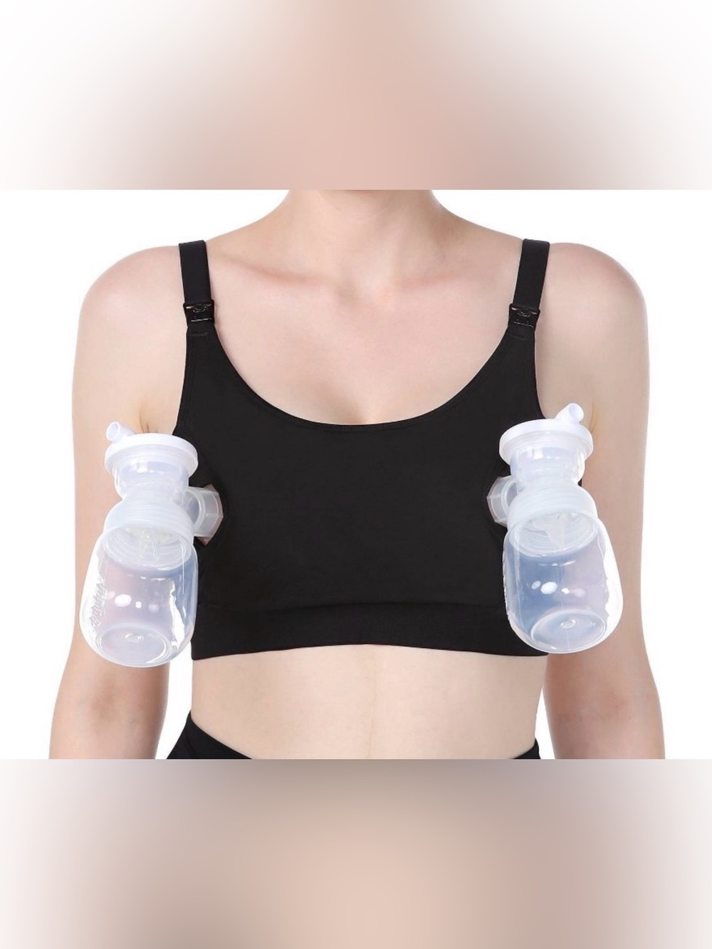 Mom cozy Hands-Free Pumping Nursing Bra - Black Size L